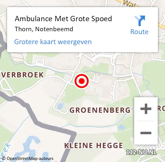 Locatie op kaart van de 112 melding: Ambulance Met Grote Spoed Naar Thorn, Notenbeemd op 24 december 2019 19:31