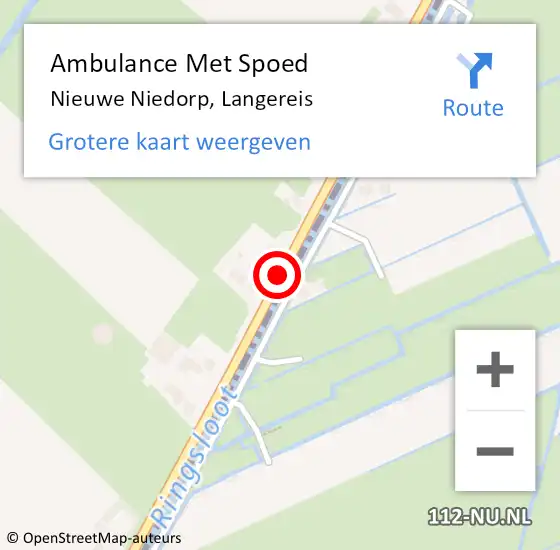 Locatie op kaart van de 112 melding: Ambulance Met Spoed Naar Nieuwe Niedorp, Langereis op 24 december 2019 19:51