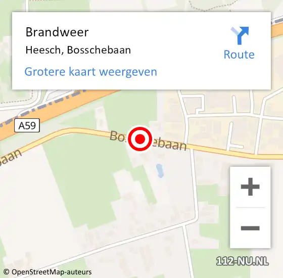 Locatie op kaart van de 112 melding: Brandweer Heesch, Bosschebaan op 24 december 2019 20:12