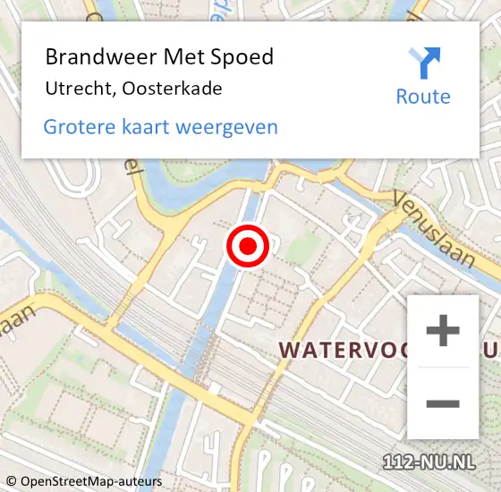 Locatie op kaart van de 112 melding: Brandweer Met Spoed Naar Utrecht, Oosterkade op 24 december 2019 20:26