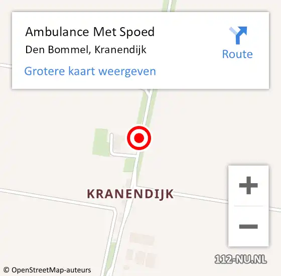 Locatie op kaart van de 112 melding: Ambulance Met Spoed Naar Den Bommel, Kranendijk op 24 december 2019 21:35