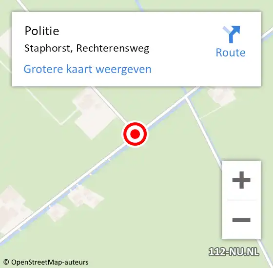 Locatie op kaart van de 112 melding: Politie Staphorst, Rechterensweg op 24 december 2019 22:53