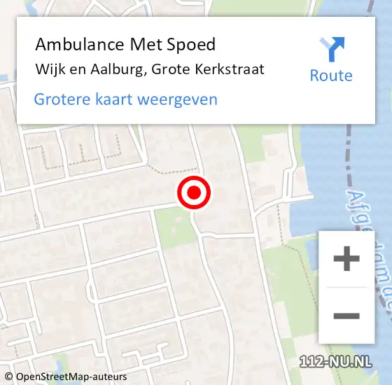 Locatie op kaart van de 112 melding: Ambulance Met Spoed Naar Wijk en Aalburg, Grote Kerkstraat op 25 december 2019 00:18