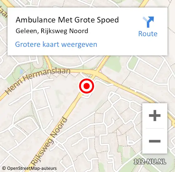 Locatie op kaart van de 112 melding: Ambulance Met Grote Spoed Naar Geleen, Rijksweg Noord op 25 december 2019 00:57