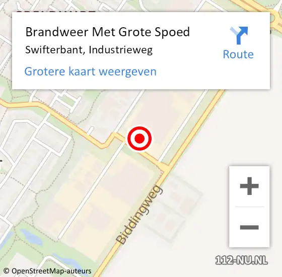 Locatie op kaart van de 112 melding: Brandweer Met Grote Spoed Naar Swifterbant, Industrieweg op 25 december 2019 01:46