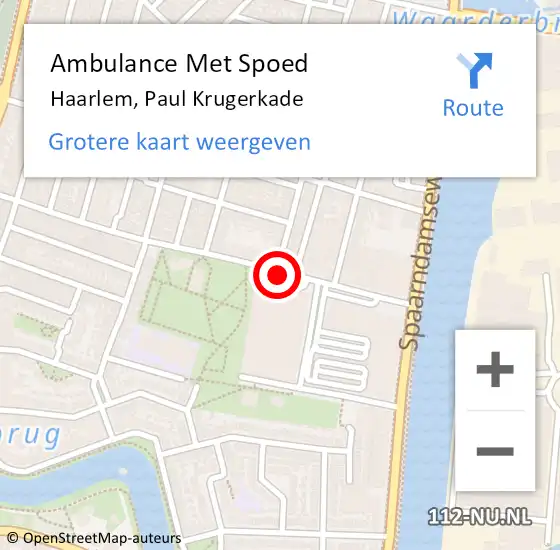 Locatie op kaart van de 112 melding: Ambulance Met Spoed Naar Haarlem, Paul Krugerkade op 25 december 2019 05:31