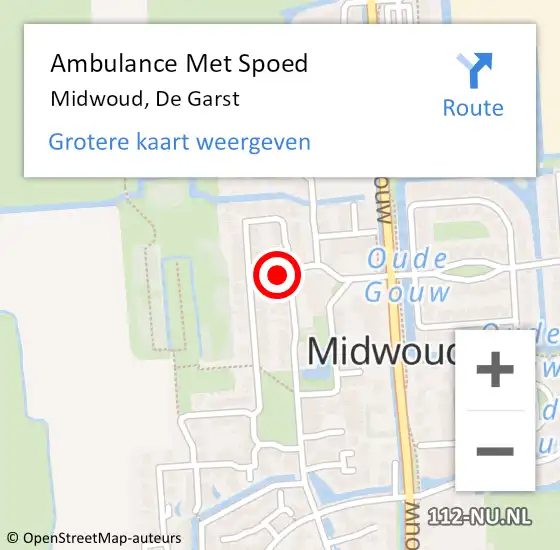 Locatie op kaart van de 112 melding: Ambulance Met Spoed Naar Midwoud, De Garst op 25 december 2019 06:01