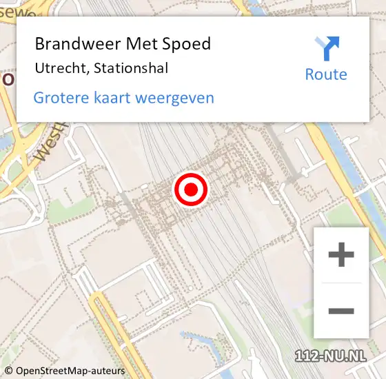 Locatie op kaart van de 112 melding: Brandweer Met Spoed Naar Utrecht, Stationshal op 25 december 2019 09:01