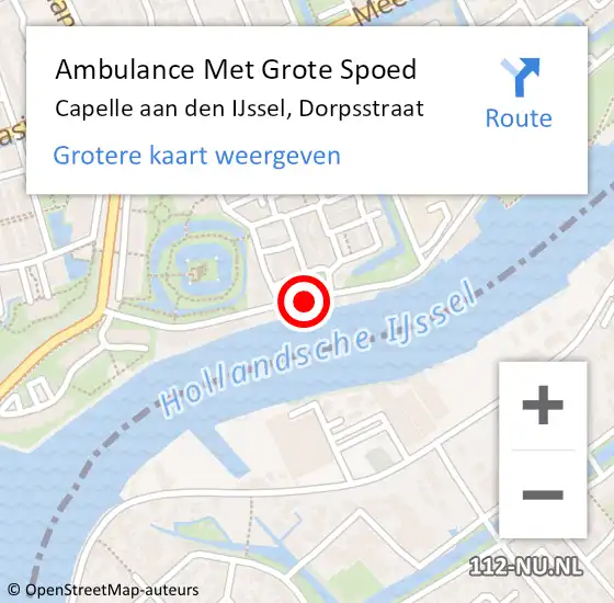 Locatie op kaart van de 112 melding: Ambulance Met Grote Spoed Naar Capelle aan den IJssel, Dorpsstraat op 25 december 2019 11:24
