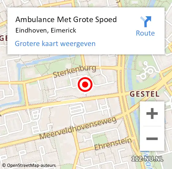 Locatie op kaart van de 112 melding: Ambulance Met Grote Spoed Naar Eindhoven, Eimerick op 25 december 2019 12:11