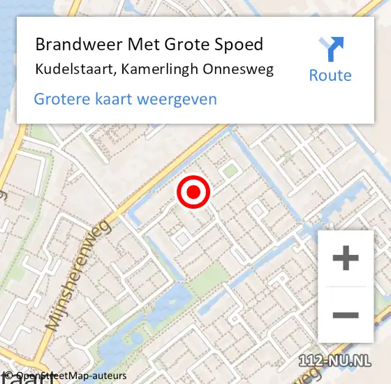 Locatie op kaart van de 112 melding: Brandweer Met Grote Spoed Naar Kudelstaart, Kamerlingh Onnesweg op 25 december 2019 12:37