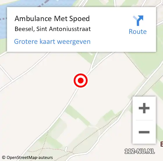 Locatie op kaart van de 112 melding: Ambulance Met Spoed Naar Beesel, Sint Antoniusstraat op 25 december 2019 14:49