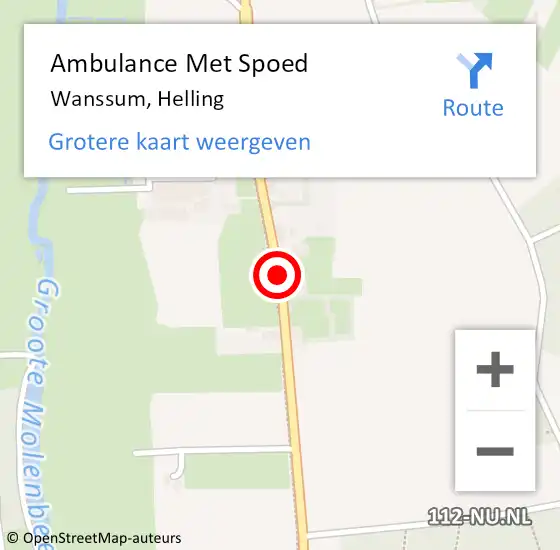 Locatie op kaart van de 112 melding: Ambulance Met Spoed Naar Wanssum, Helling op 25 december 2019 14:50
