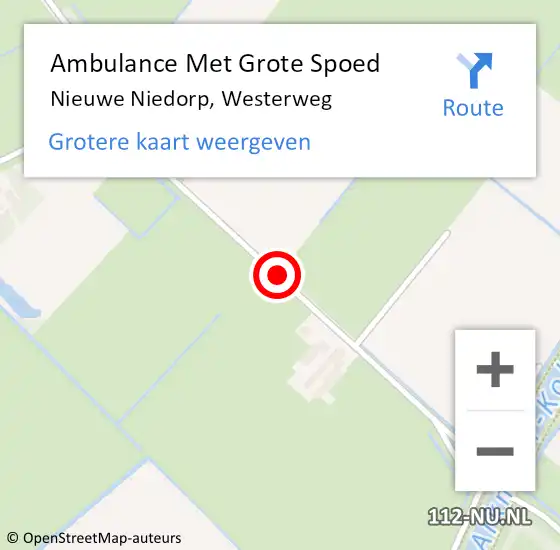 Locatie op kaart van de 112 melding: Ambulance Met Grote Spoed Naar Nieuwe Niedorp, Westerweg op 25 december 2019 18:27