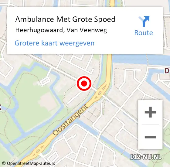 Locatie op kaart van de 112 melding: Ambulance Met Grote Spoed Naar Heerhugowaard, Van Veenweg op 25 december 2019 20:40