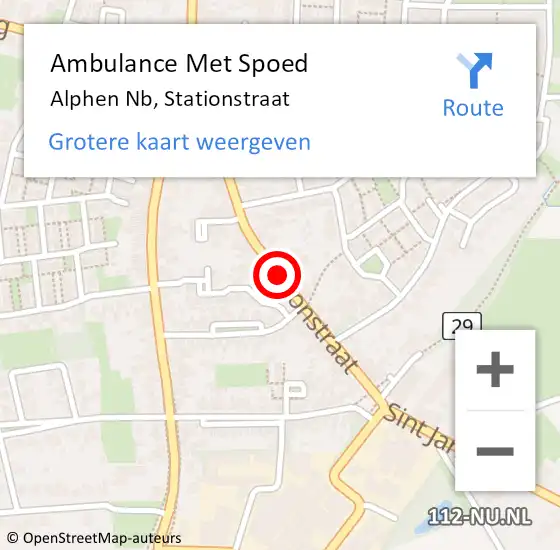 Locatie op kaart van de 112 melding: Ambulance Met Spoed Naar Alphen Nb, Stationstraat op 25 december 2019 22:04