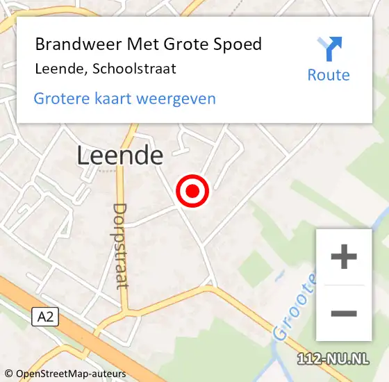 Locatie op kaart van de 112 melding: Brandweer Met Grote Spoed Naar Leende, Schoolstraat op 25 december 2019 22:13