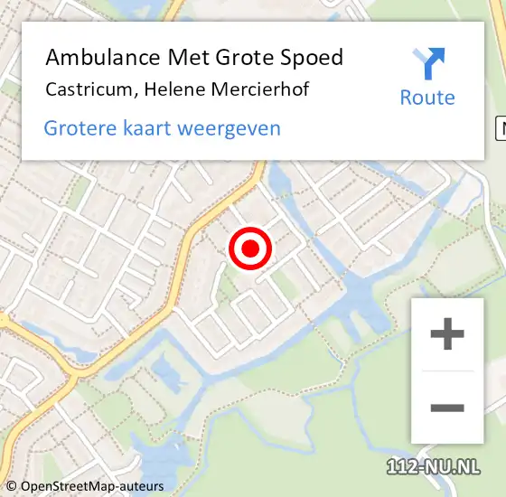 Locatie op kaart van de 112 melding: Ambulance Met Grote Spoed Naar Castricum, Helene Mercierhof op 25 december 2019 23:10