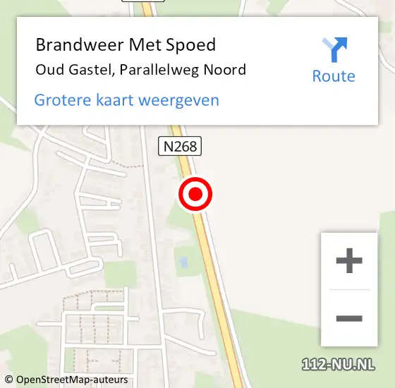 Locatie op kaart van de 112 melding: Brandweer Met Spoed Naar Oud Gastel, Parallelweg Noord op 25 december 2019 23:37