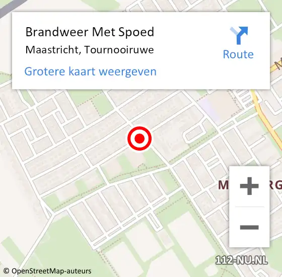 Locatie op kaart van de 112 melding: Brandweer Met Spoed Naar Maastricht, Tournooiruwe op 26 december 2019 01:28