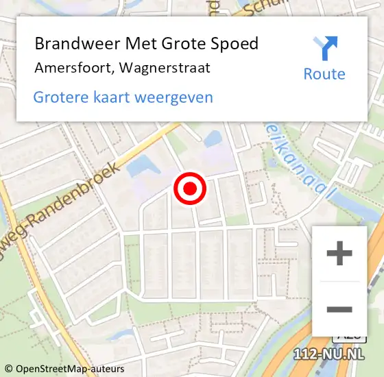 Locatie op kaart van de 112 melding: Brandweer Met Grote Spoed Naar Amersfoort, Wagnerstraat op 26 december 2019 03:16