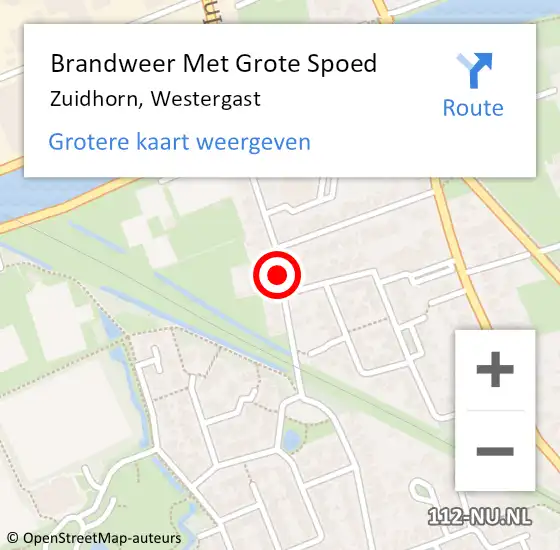 Locatie op kaart van de 112 melding: Brandweer Met Grote Spoed Naar Zuidhorn, Westergast op 26 december 2019 03:56