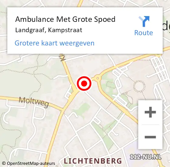 Locatie op kaart van de 112 melding: Ambulance Met Grote Spoed Naar Landgraaf, Kampstraat op 26 december 2019 06:45