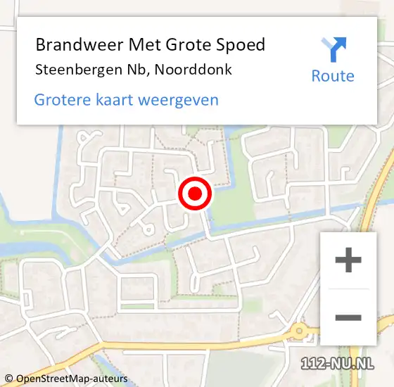 Locatie op kaart van de 112 melding: Brandweer Met Grote Spoed Naar Steenbergen Nb, Noorddonk op 26 december 2019 07:26