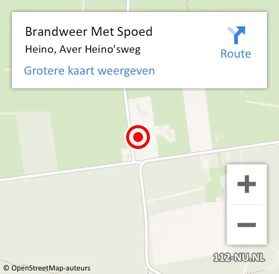 Locatie op kaart van de 112 melding: Brandweer Met Spoed Naar Heino, Aver Heino'sweg op 26 december 2019 08:42