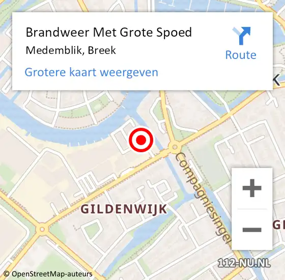 Locatie op kaart van de 112 melding: Brandweer Met Grote Spoed Naar Medemblik, Breek op 26 december 2019 09:47