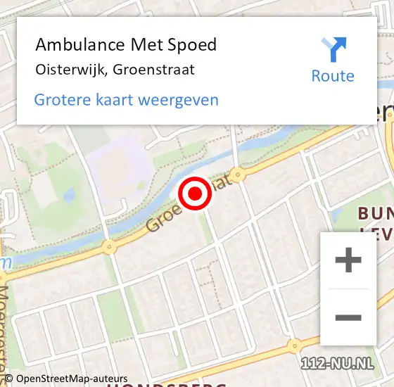 Locatie op kaart van de 112 melding: Ambulance Met Spoed Naar Oisterwijk, Groenstraat op 26 december 2019 09:57