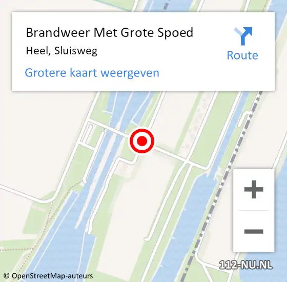 Locatie op kaart van de 112 melding: Brandweer Met Grote Spoed Naar Heel, Sluisweg op 26 december 2019 14:37