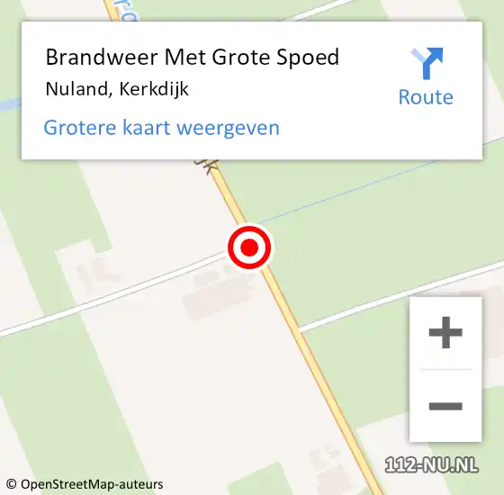 Locatie op kaart van de 112 melding: Brandweer Met Grote Spoed Naar Nuland, Kerkdijk op 26 december 2019 14:43