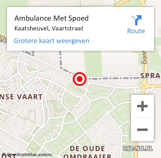 Locatie op kaart van de 112 melding: Ambulance Met Spoed Naar Kaatsheuvel, Vaartstraat op 26 december 2019 15:52