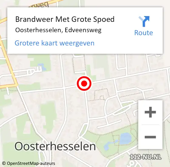 Locatie op kaart van de 112 melding: Brandweer Met Grote Spoed Naar Oosterhesselen, Edveensweg op 26 december 2019 15:59