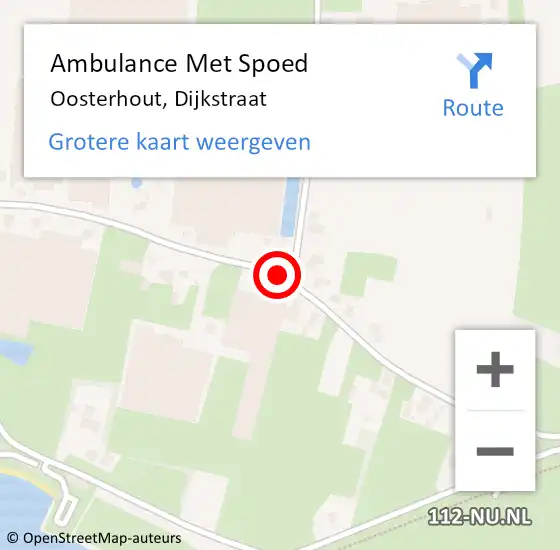 Locatie op kaart van de 112 melding: Ambulance Met Spoed Naar Oosterhout, Dijkstraat op 26 december 2019 16:39