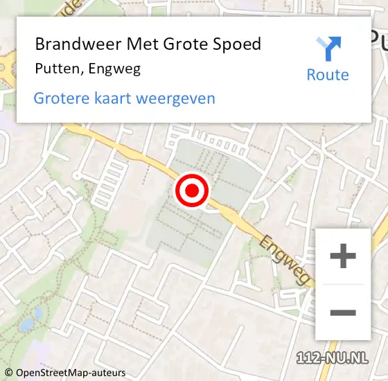 Locatie op kaart van de 112 melding: Brandweer Met Grote Spoed Naar Putten, Engweg op 26 december 2019 17:25