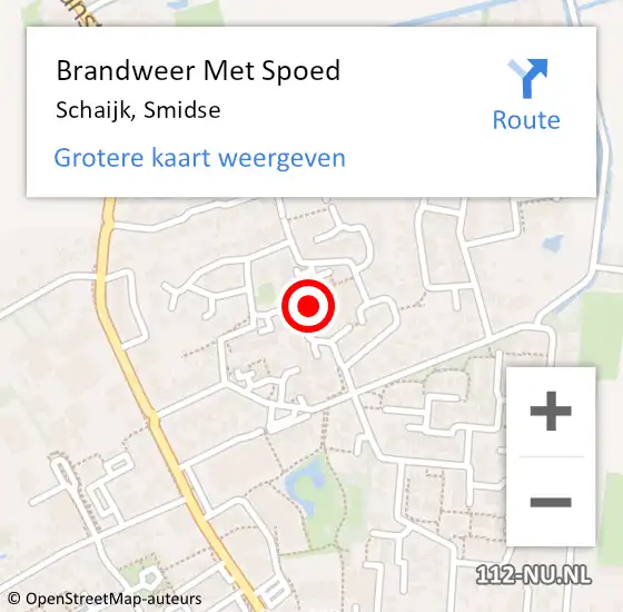 Locatie op kaart van de 112 melding: Brandweer Met Spoed Naar Schaijk, Smidse op 26 december 2019 18:11