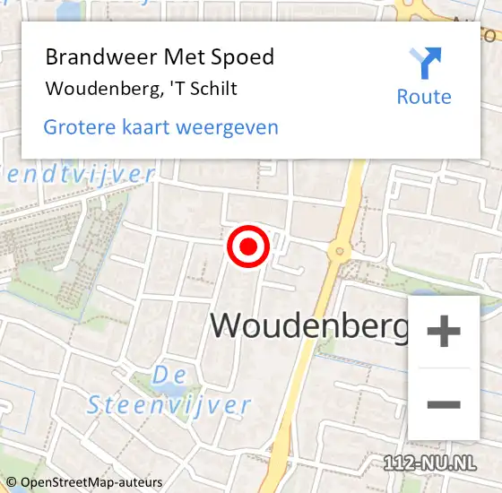 Locatie op kaart van de 112 melding: Brandweer Met Spoed Naar Woudenberg, 'T Schilt op 26 december 2019 19:01