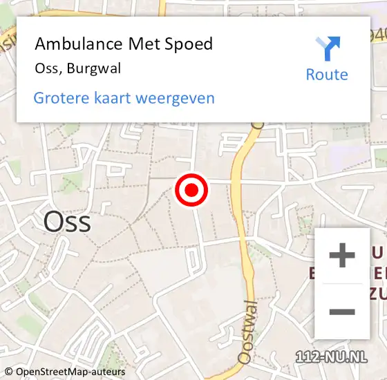 Locatie op kaart van de 112 melding: Ambulance Met Spoed Naar Oss, Burgwal op 26 december 2019 20:15