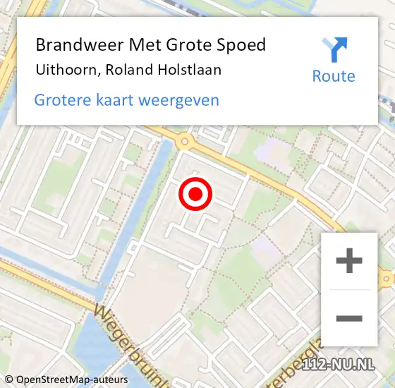 Locatie op kaart van de 112 melding: Brandweer Met Grote Spoed Naar Uithoorn, Roland Holstlaan op 26 december 2019 20:23