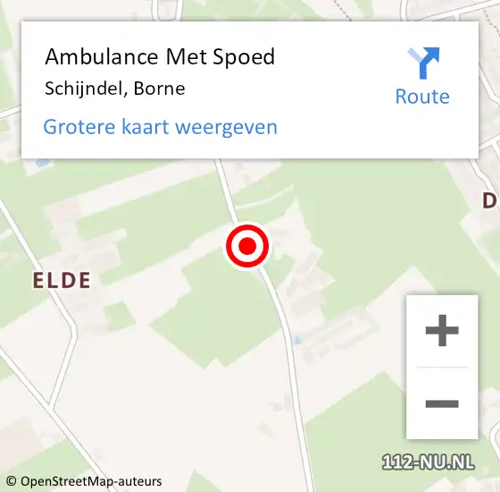 Locatie op kaart van de 112 melding: Ambulance Met Spoed Naar Schijndel, Borne op 26 december 2019 20:57