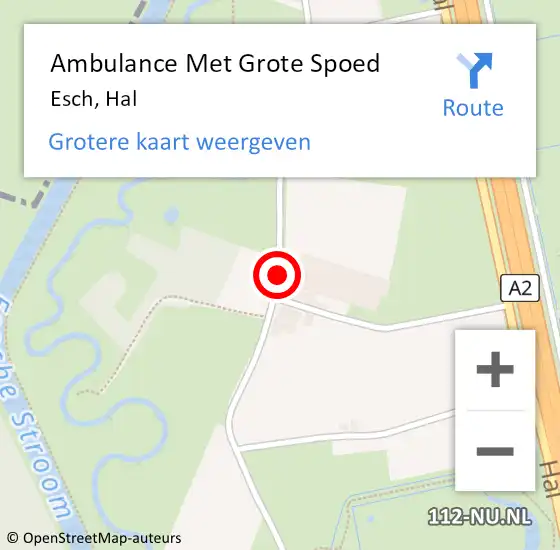 Locatie op kaart van de 112 melding: Ambulance Met Grote Spoed Naar Esch, Hal op 26 december 2019 21:17