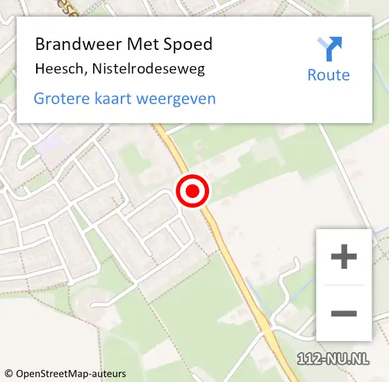 Locatie op kaart van de 112 melding: Brandweer Met Spoed Naar Heesch, Nistelrodeseweg op 26 december 2019 22:52