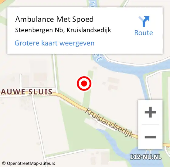 Locatie op kaart van de 112 melding: Ambulance Met Spoed Naar Steenbergen Nb, Kruislandsedijk op 27 december 2019 05:29