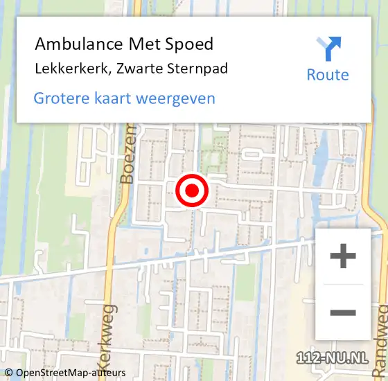 Locatie op kaart van de 112 melding: Ambulance Met Spoed Naar Lekkerkerk, Zwarte Sternpad op 27 december 2019 09:11