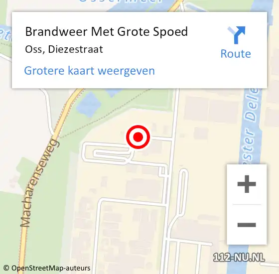 Locatie op kaart van de 112 melding: Brandweer Met Grote Spoed Naar Oss, Diezestraat op 27 december 2019 09:35