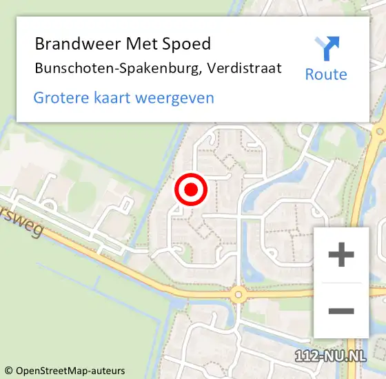 Locatie op kaart van de 112 melding: Brandweer Met Spoed Naar Bunschoten-Spakenburg, Verdistraat op 27 december 2019 10:22