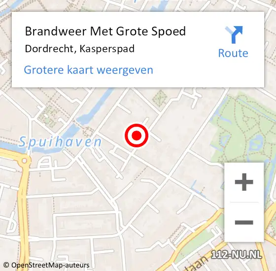 Locatie op kaart van de 112 melding: Brandweer Met Grote Spoed Naar Dordrecht, Kasperspad op 27 december 2019 10:32