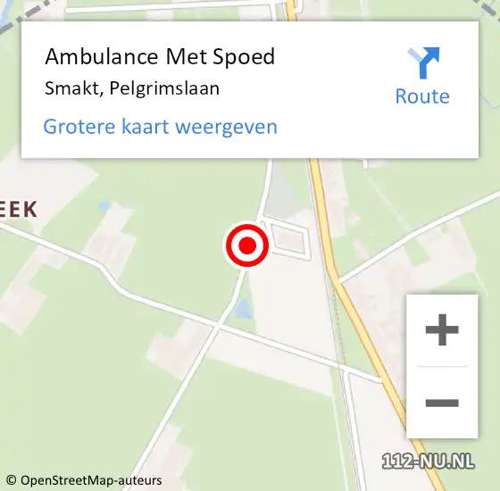 Locatie op kaart van de 112 melding: Ambulance Met Spoed Naar Smakt, Pelgrimslaan op 27 december 2019 10:38
